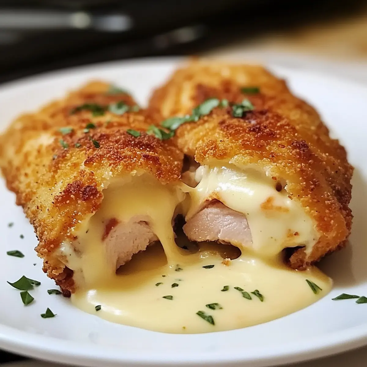 Hähnchen Cordon Bleu mit Schweizer Käsesoße genießen